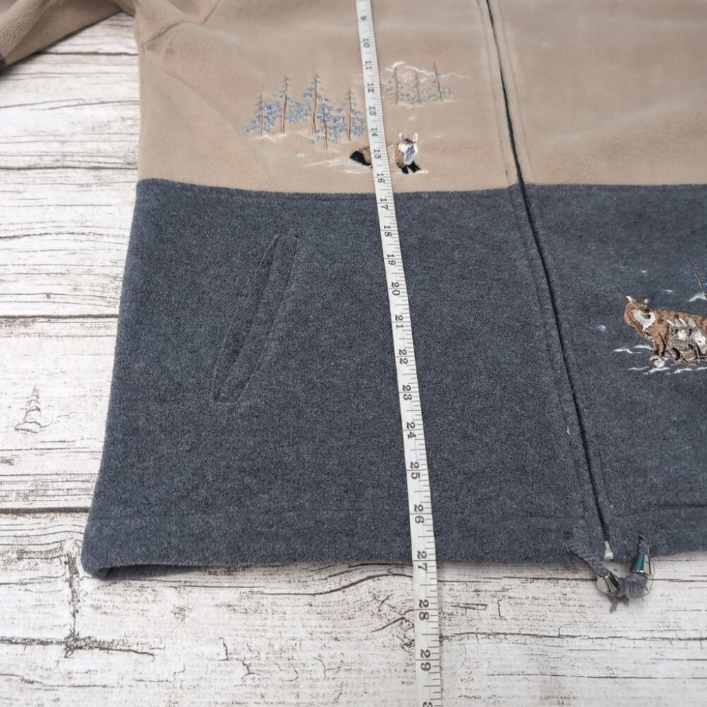 Vintage Tabi International Color Block Embroidery Fox Full Zip Sweater Size M - Picture 7 of 8